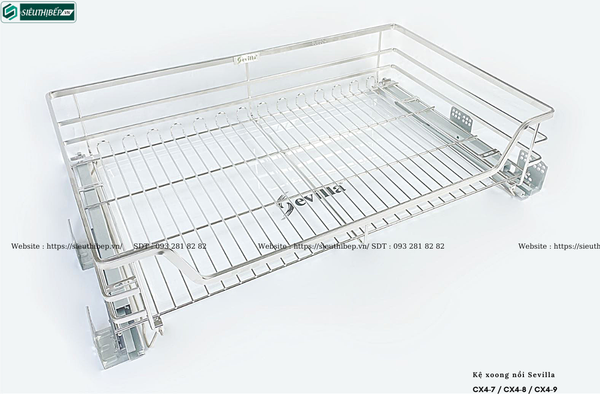 Kệ xoong nồi Sevilla CX4-7 / CX4-8 / CX4-9 (Tủ dưới - Inox nan dẹt)