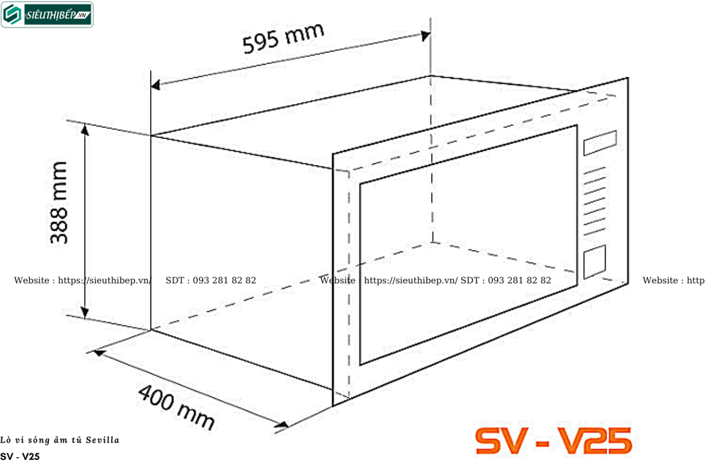 Lò vi sóng Sevilla SV - V28 (Âm tủ - 28 Lít)