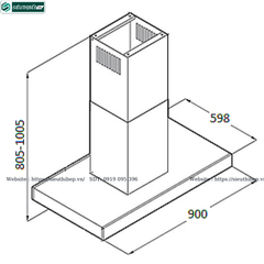 Máy hút mùi đảo chữ T Fagor 3CFB - 901IX (Treo độc lập - Made in Poland)