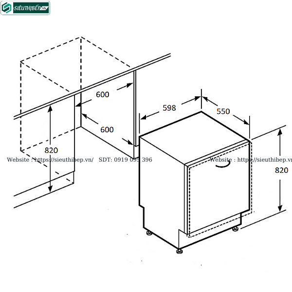 Máy rửa bát Fagor 3LVF - 63IT (Âm toàn phần  - 15 Bộ bát đĩa Châu Âu)