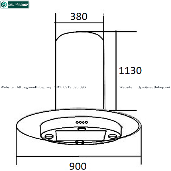 Máy hút mùi đảo D’mestik TL 4099 DMK (Treo độc lập - Tròn)