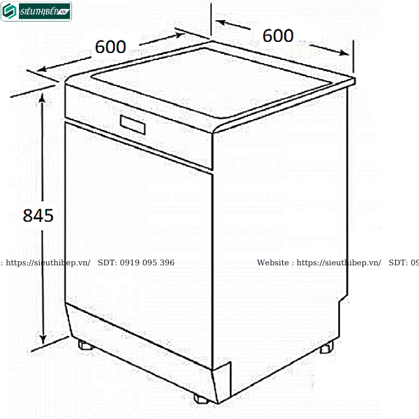 Máy rửa bát Bosch HMH SMS63L02EA - Serie 6 (Độc lập - 12 bộ đồ ăn Châu Âu)