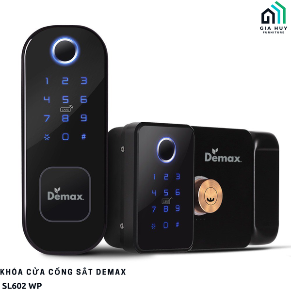 Khóa cửa cổng sắt Demax SL602 WP Mở khóa bằng APP BLUETOOTH thông minh -  Chống nước