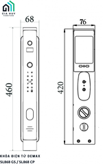 Khóa điện tử Demax SL868 GS / SL868 CP Mở khóa bằng APP điện thoại thông minh