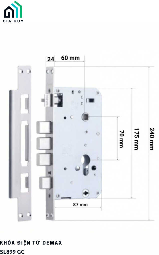 Khóa điện tử Demax SL899 GC mở khóa bằng APP điện thoại thông minh