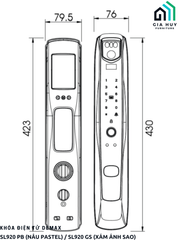 Khóa điện tử Demax SL 920 PB (Nâu Pastel) / SL 920 GS (Xám Ánh Sao) mở khóa bằng WIFI APP thông minh