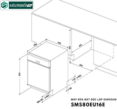 Máy rửa bát Eurosun SMS 80EU16E độc lập - Serial 7
