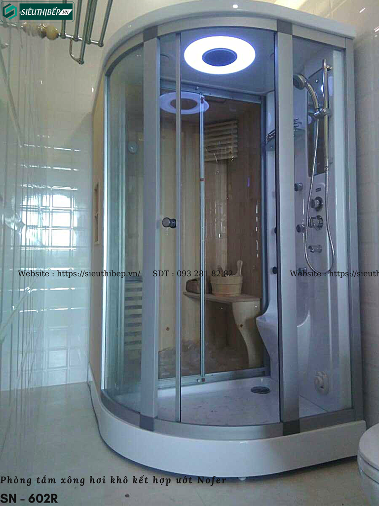Phòng tắm xông hơi khô kết hợp ướt Nofer SN - 602R (Công nghệ Châu Âu)