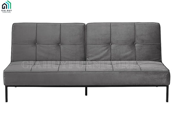 Bộ Sofa giường PERUGIA (Vải Enjoy / PU , Màu xám đậm / Màu đen)