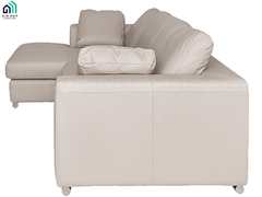 Bộ Sofa AMERIA (Góc trái - Da Bò, Màu kem)