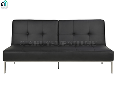 Bộ Sofa giường PERUGIA (Vải Enjoy / PU , Màu xám đậm / Màu đen)