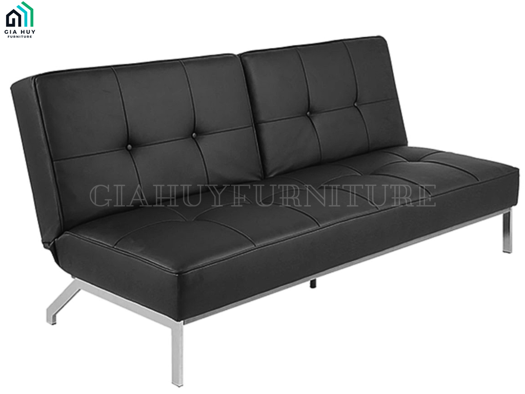 Bộ Sofa giường PERUGIA (Vải Enjoy / PU , Màu xám đậm / Màu đen)