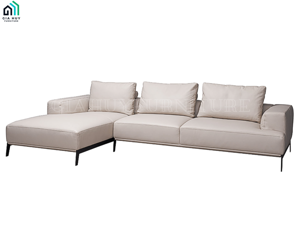 Bộ Sofa HORSENS (Góc phải / Góc trái - Da France, Màu kem / Màu nâu)