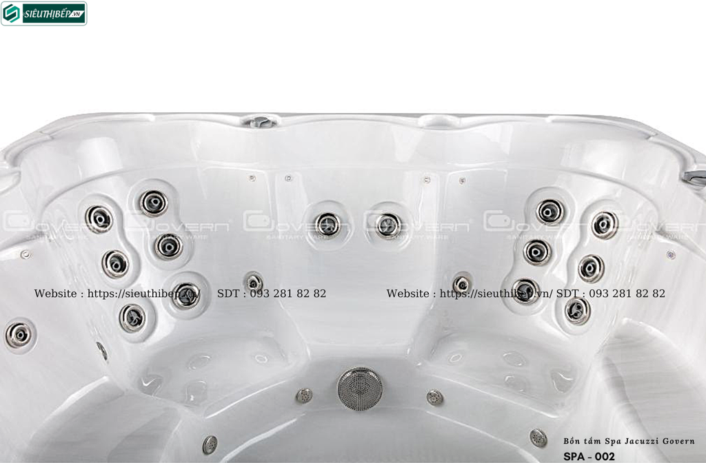 Bồn tắm Spa Jacuzzi Govern SPA - 002 (Bồn Massage,sục khí,hệ thống lọc,máy gia nhiệt)