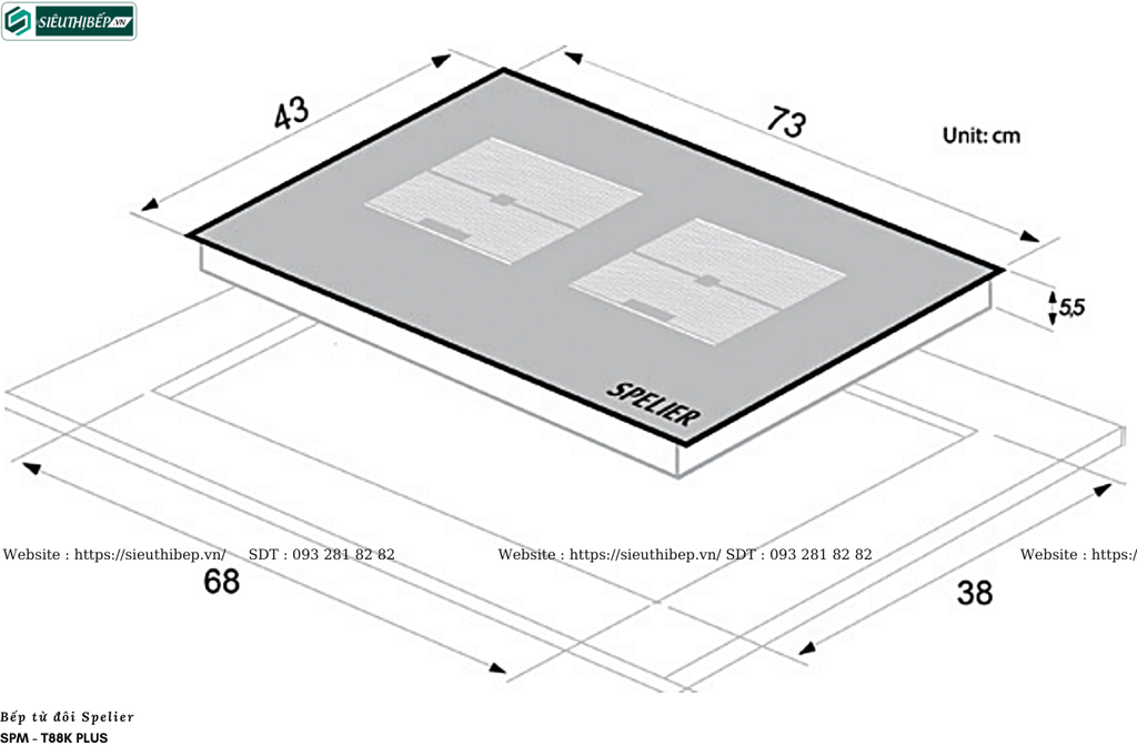 Bếp từ đôi Spelier SPM - T88K PLUS (Made in Malaysia)