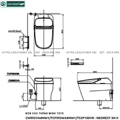Bồn cầu thông minh TOTO CW993VA#NW1/TCF993WA#NW1/T53P100VR - NEOREST XH II