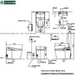 Bồn cầu thông minh TOTO CS989PVT#NW1/TCF9768WZ#NW1 - NEOREST RH (220V)