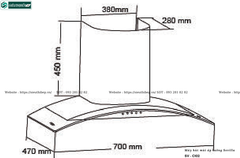 Máy hút mùi Sevilla SV - C102 (Áp tường - Kính cong)