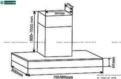 Máy hút mùi Sevilla SV - 70T2S / SV - 90T2S (Áp tường - Chữ T)