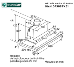 Máy hút mùi Bosch HMH DFS097K51 - Serie 8 (Âm tủ - Made in Germany)