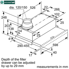 Máy hút mùi Bosch HMH DFM063W56B - Serie 2 (Âm tủ - Made in Germany)