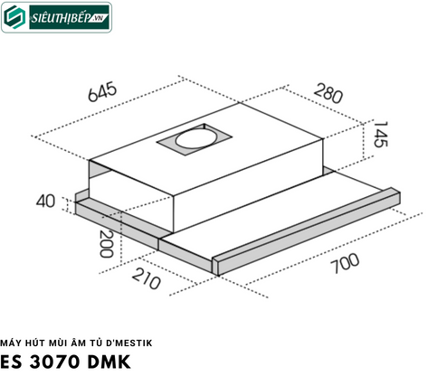 Máy hút mùi D'mestik Classico ES 3070 DMK (Âm tủ)