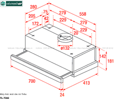 Máy hút mùi Teka TL 6310 / TL 7310 / TL 9310 (Âm tủ - Made in Portugal)