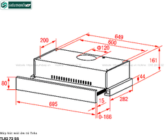 Máy hút mùi Teka TLR2 72 SS (Âm tủ - Dạng kéo)