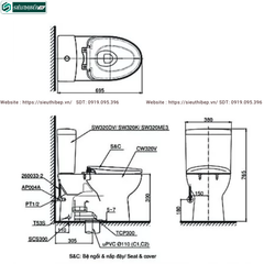 Bồn cầu 2 khối TOTO CS320DRT3 (Nắp Đóng Êm TC385VS)