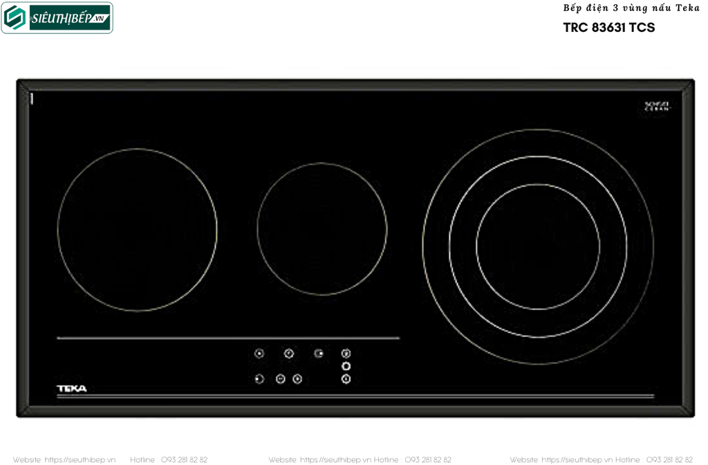 Bếp điện Teka TRC 83631 TCS (3 vùng nấu - Made in Turkey)