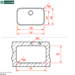 Chậu rửa bát Teka TU 31.19-10 (Inox 1 hộc rửa - Made in Spain)