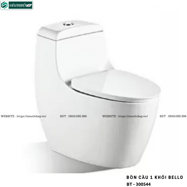 Bồn cầu 1 khối Bello BT - 300544 (Nắp Êm)