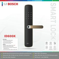 Khóa điện tử Bosch ID 60BK / ID 60GK (Mở khóa bằng APP Wifi thông minh)