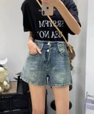  Quần Short Jean Nữ Trơn Ống Rộng Mã 3890 