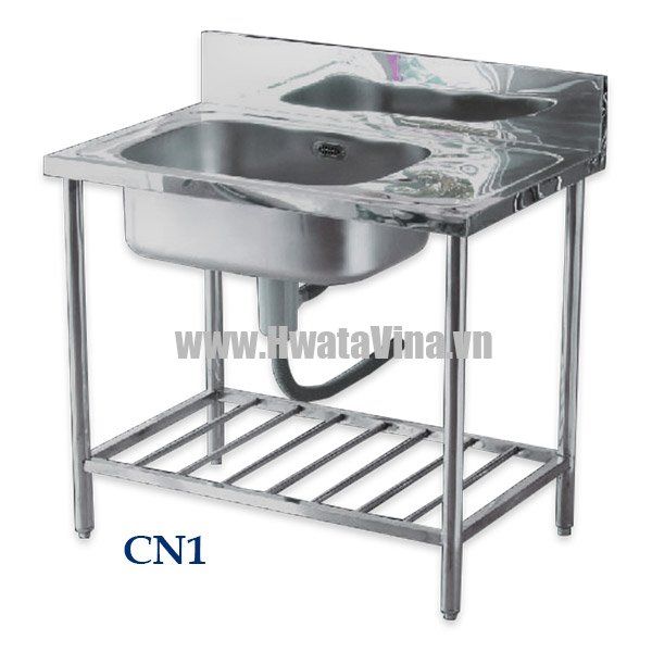 Chậu rửa inox có chân một hộc Hwata - CN1