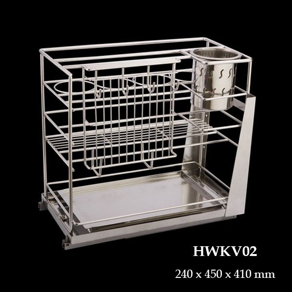 Kệ gia vị tủ 300 inox Hwata - HWKV02