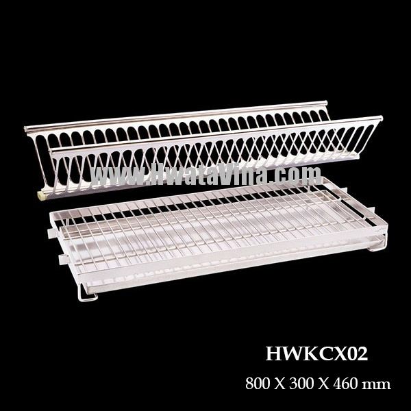 Kệ úp chén 2 tầng kệ treo inox Hwata - HWKCX02-800