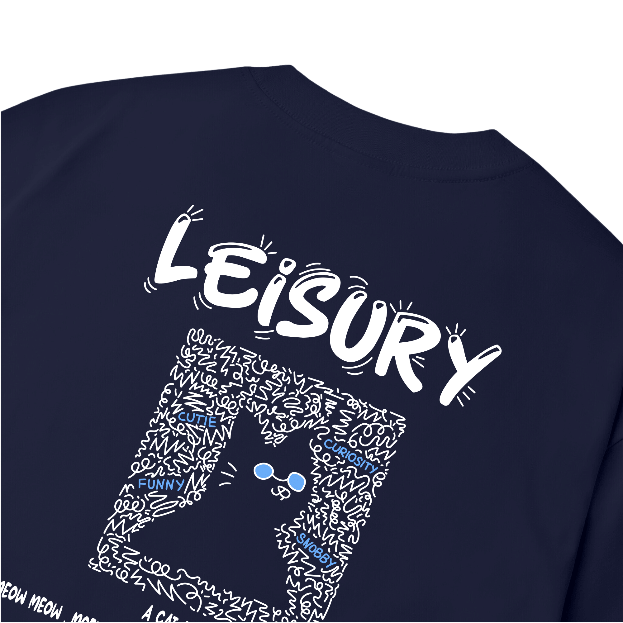 CAT QUOTE T-SHIRT / NAVY