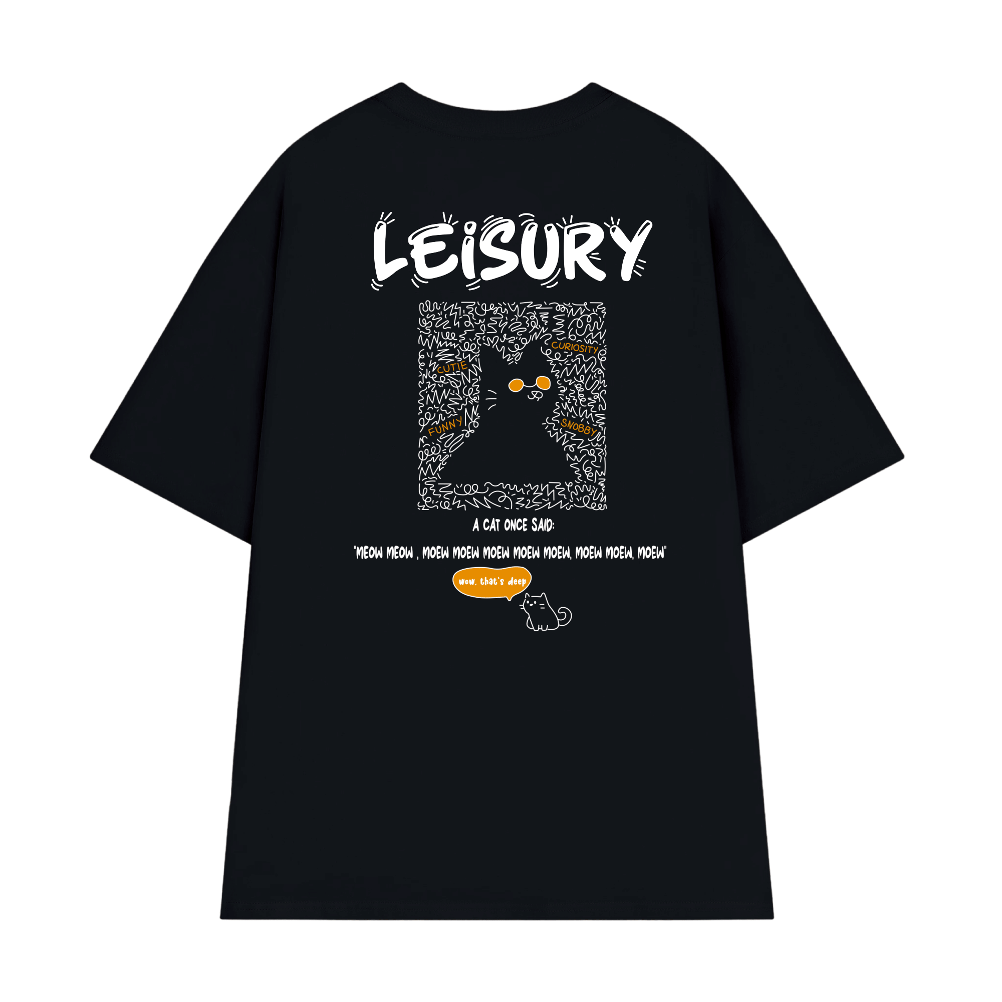 CAT QUOTE T-SHIRT / BLACK