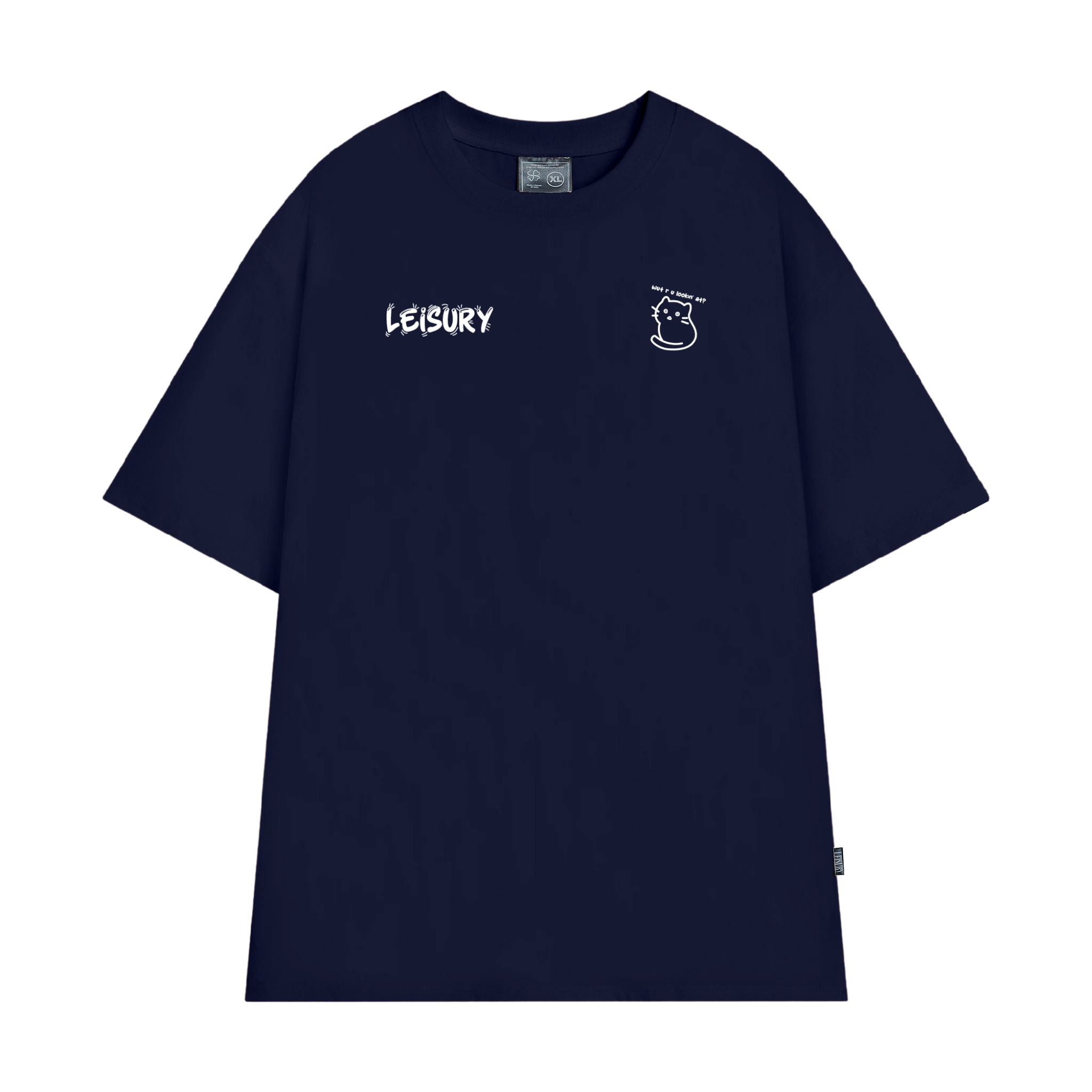 CAT QUOTE T-SHIRT / NAVY