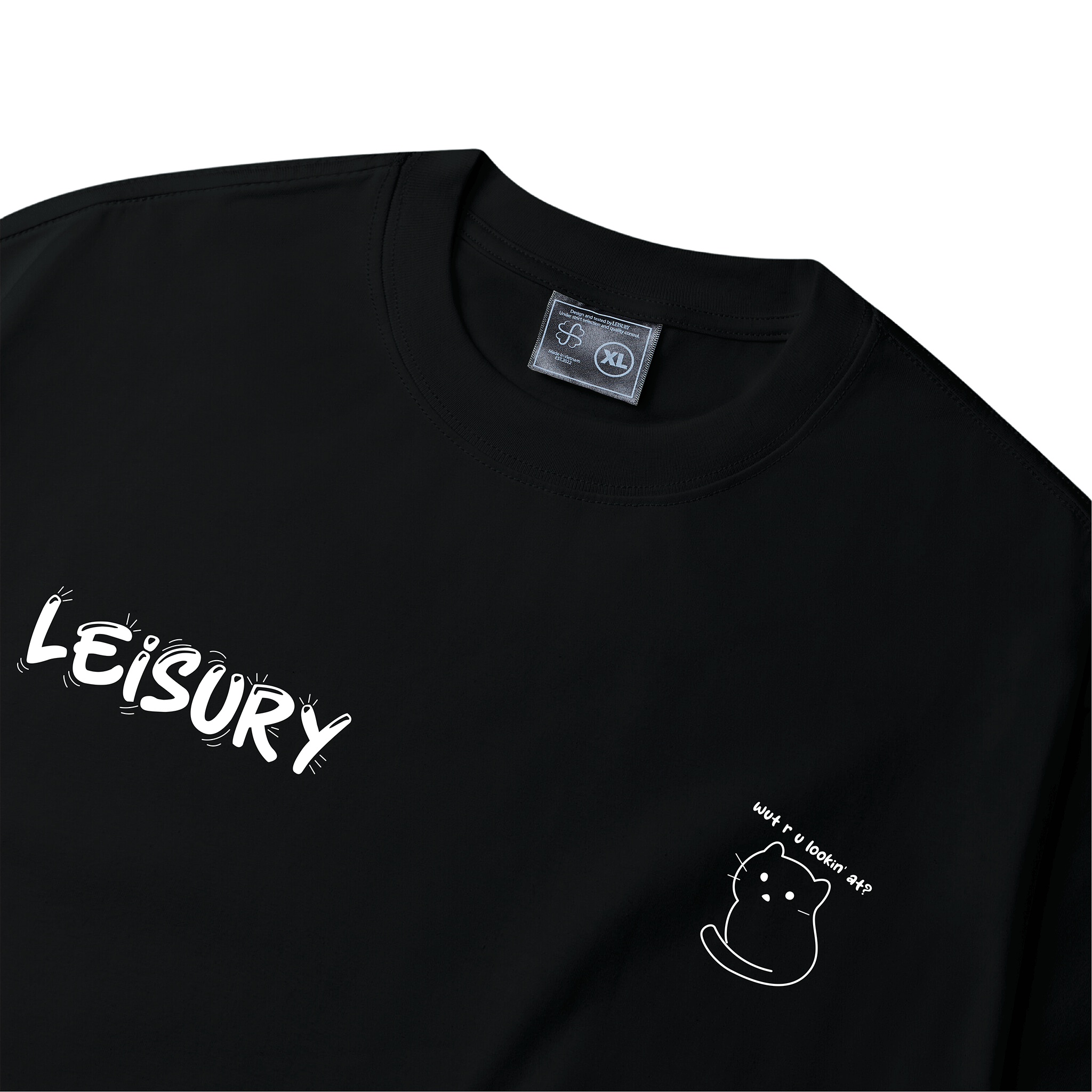 CAT QUOTE T-SHIRT / BLACK