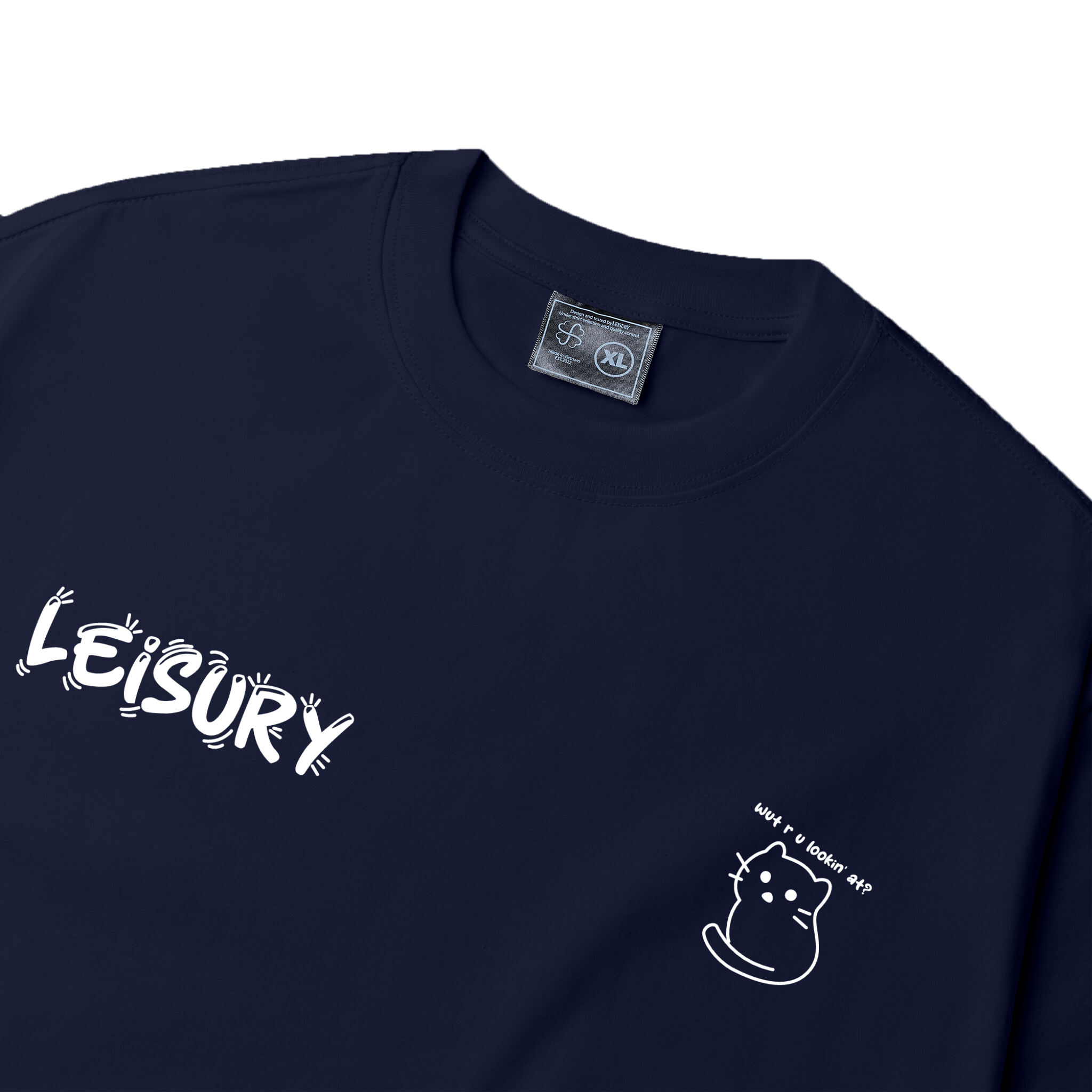 CAT QUOTE T-SHIRT / NAVY