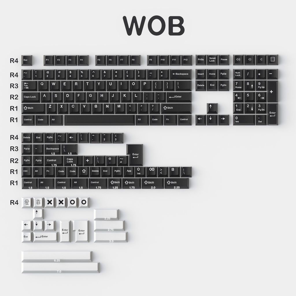  Set Keycap CMK WoB | Profile Cherry | ABS 2 Shot | Nút bàn phím cơ | TKS 