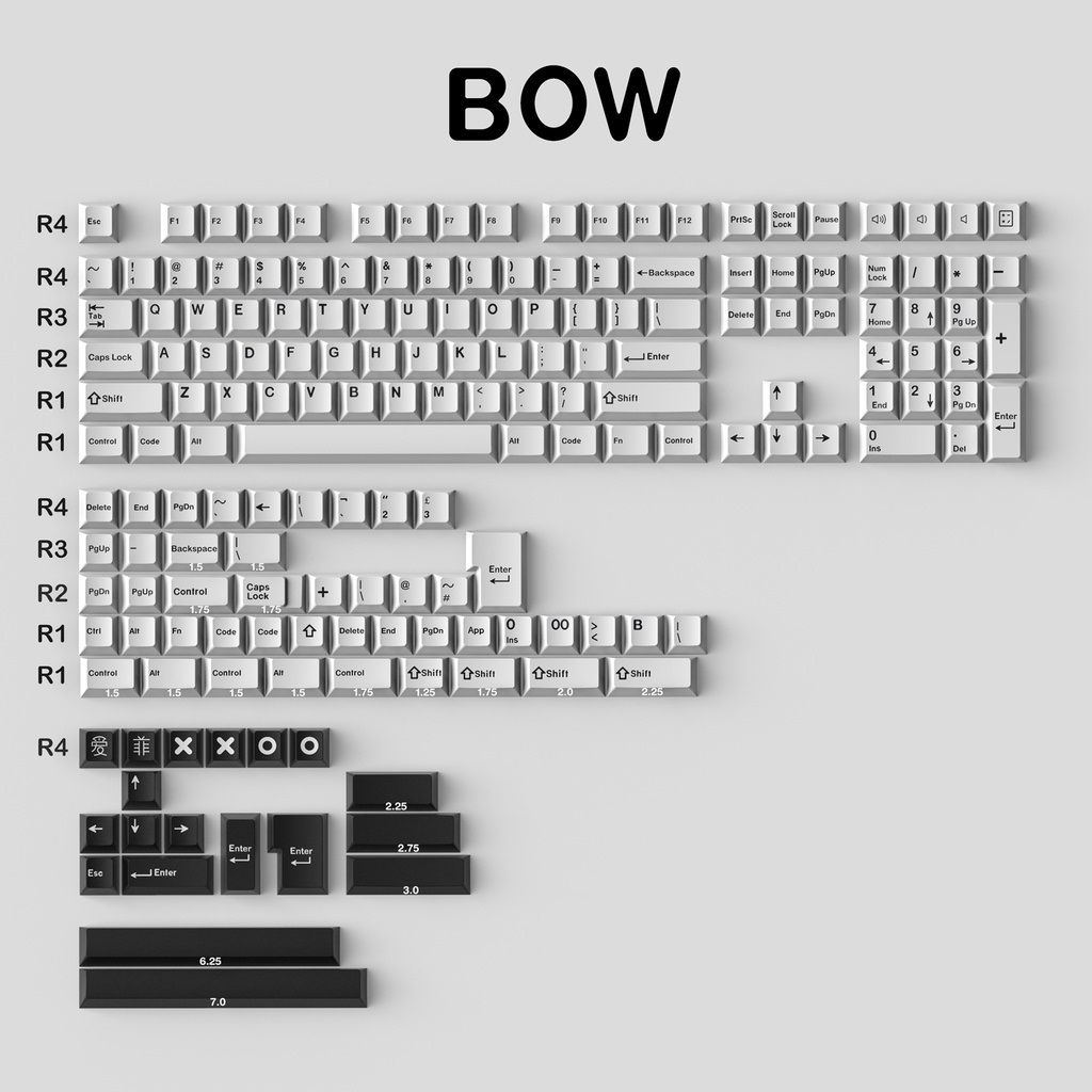  Set Keycap CMK BoW | Profile Cherry | ABS 2 Shot | Nút bàn phím cơ | TKS 