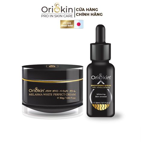 Bộ Sản Phẩm Kem Dưỡng Trắng Da Mặt  Melasma White Perfect 30g, Serum Cho Da Nhạy Cảm Oriskin Brightening Serum 20ml