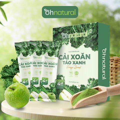 Nước Uống Detox Cải Xoăn Táo Xanh OhNatural  ( hộp 20 gói  3g )