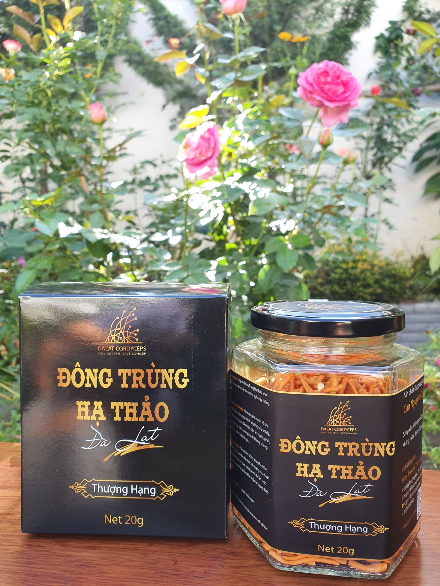 Nấm Đông Trùng Hạ Thảo Đà Lạt Khô Sấy Thăng Hoa - Loại 20gr - Được nuôi trồng Organic tại cao nguyên Đà Lạt trên 1500m