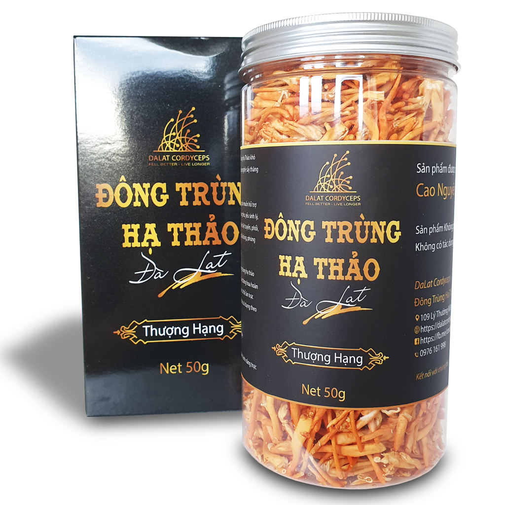 Nấm đông trùng hạ thảo khô sấy thăng hoa (Loại 50gr) - Nuôi trồng Organic tại Cao nguyên Đà Lạt