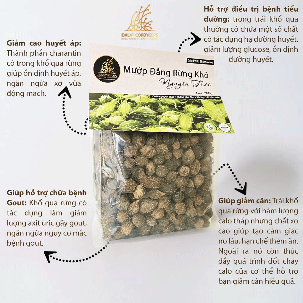 Khổ qua, mướp đắng rừng sấy khô - Dalat Cordyceps