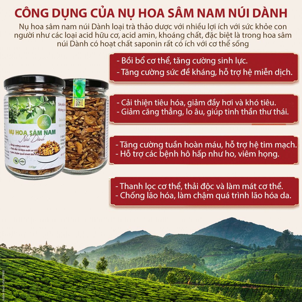 Nụ hoa sâm nam núi Dành khô sấy lạnh - Dalat Cordyceps